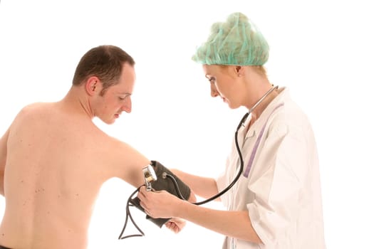 Nurse on examination