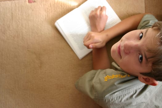 Teenage boy reading