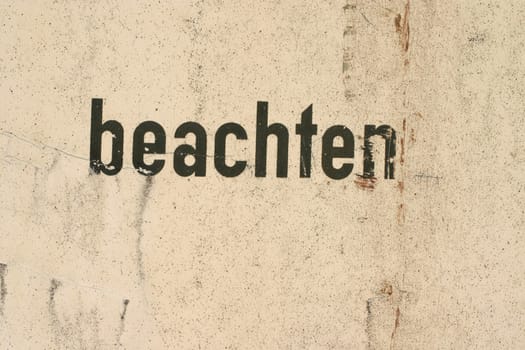 Letters on wall