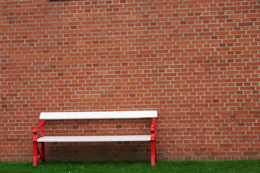 Brick wall,bench