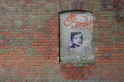 Brick wall,Graffiti