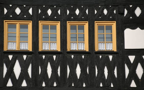 Detail of a half-timbered house in Weimar (Thuringia)
