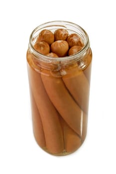 Sausages in a jar
