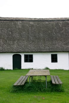 House with benches