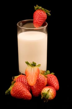 Milk with strawberries