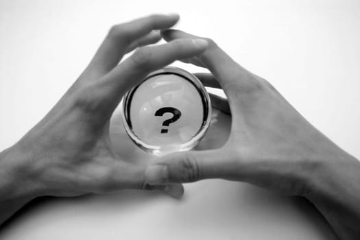 Hands with question marks
