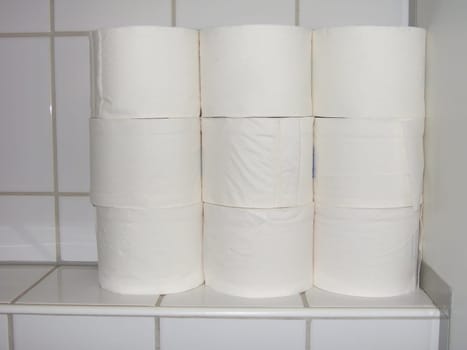 Stock of toilet paper