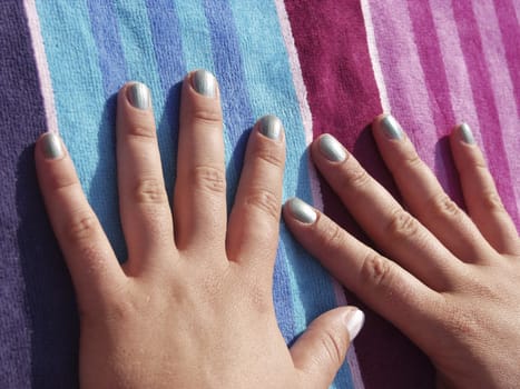 Hands on towel