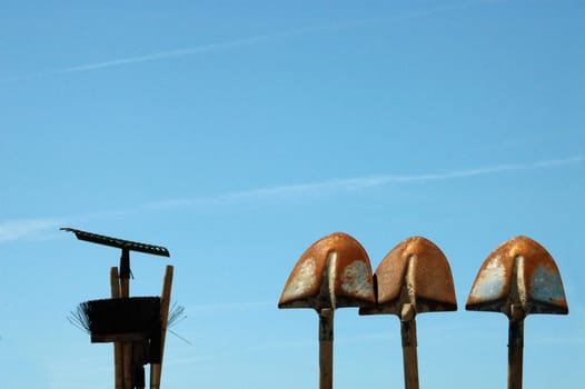 Three shovels