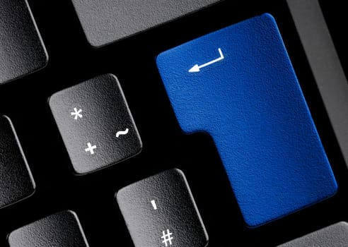 Keyboard with blue key
