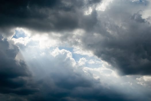 Rays through clouds