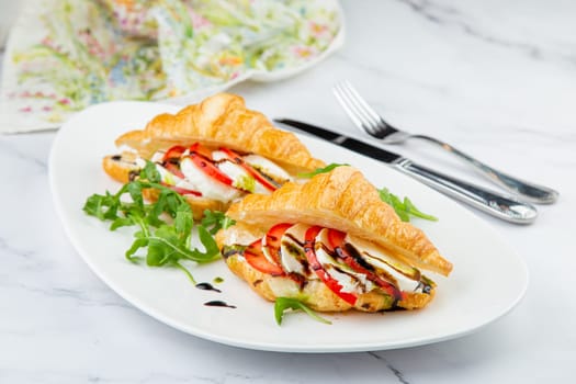 croissants with cheese and vegetables