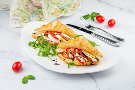 croissants with cheese and vegetables