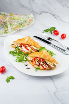 croissants with cheese and vegetables