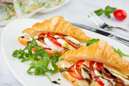 croissants with cheese and vegetables