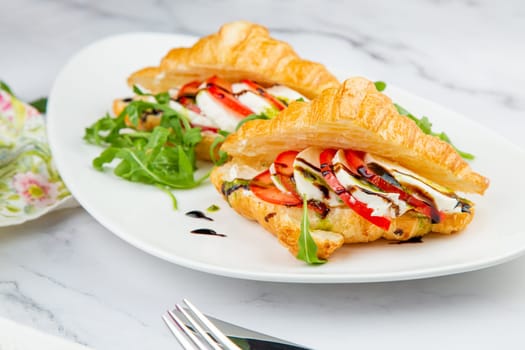 croissants with cheese and vegetables