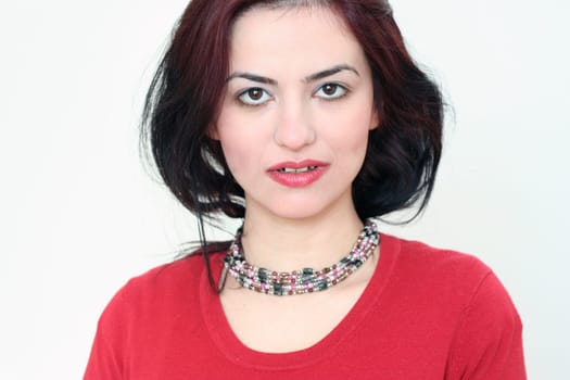 Woman in red