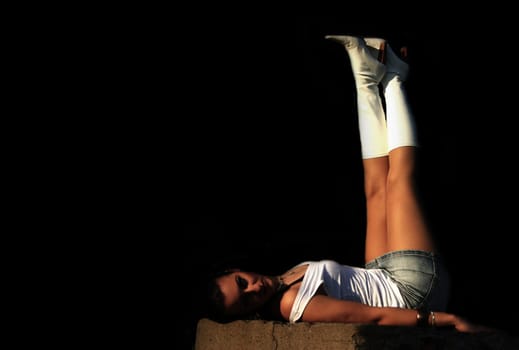 legs in the air