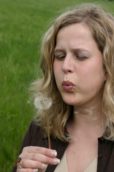 Woman with dandelion