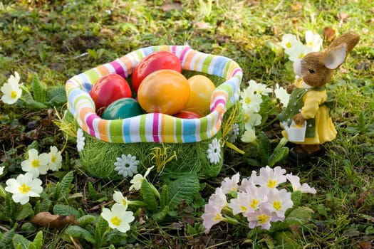 Easter eggs in the meadow