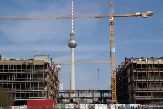 Demolition of the Palace of the Republic in Berlin with a view of the TV tower * very recent photo from March 2007 * Demolition has been going on forever ***
