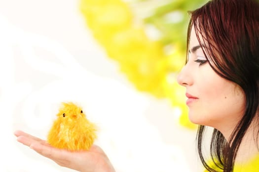 Easter underground with chicks