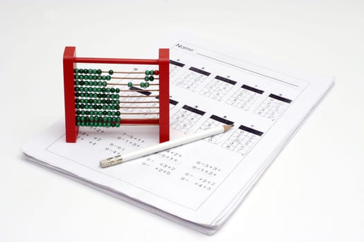 Arithmetic problems with abacus and pencil