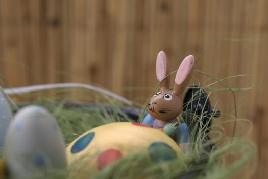 Decorative Easter bunny in the Easter basket