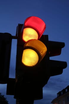 Yellow-red traffic light