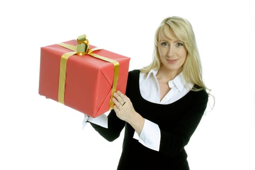 Young woman with gift
