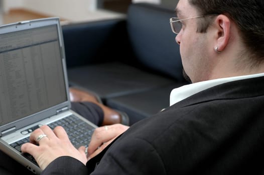 on the laptop