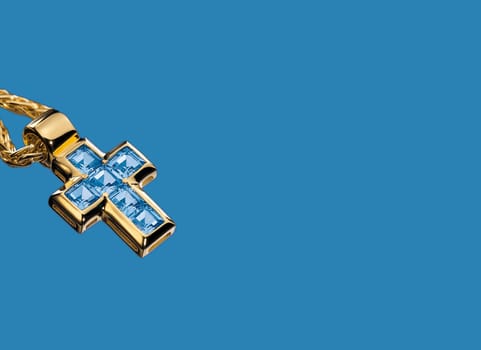 Cross pendant - jewelry - ice blue