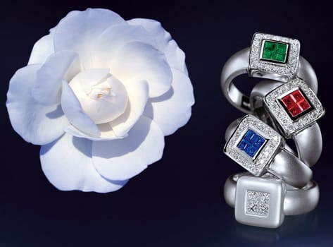 Rings - silver jewelry with stones