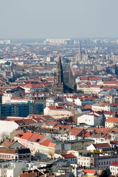Big city of Berlin with church