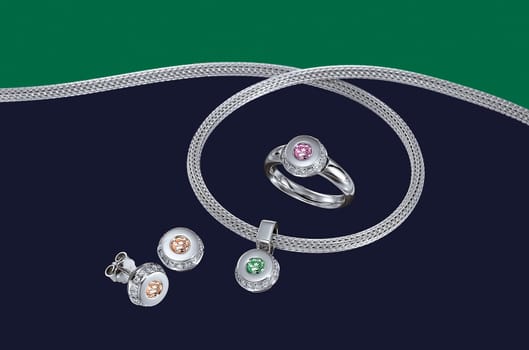 Jewelry Set - Chain - Ring - Stud Earrings