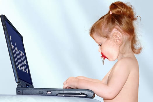 Baby on the laptop