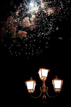 Fireworks at the end of the celebrations on St. Joseph's Day (19 March) in Lipari / Sicily