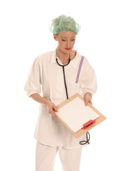 Nurse with notepad