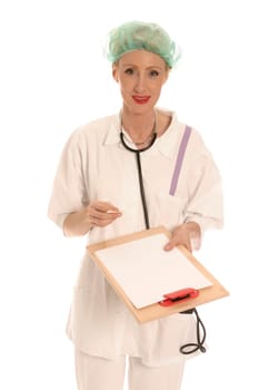 Nurse with notepad