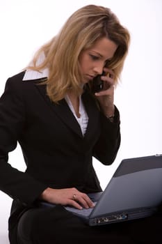 Young business woman with laptop I