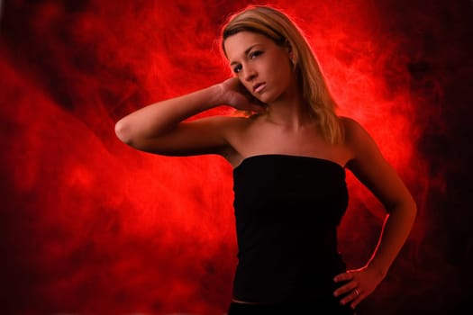 Beauty and red smoke II