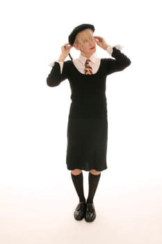 Young blonde woman with beret