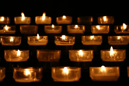 Tea lights in the church