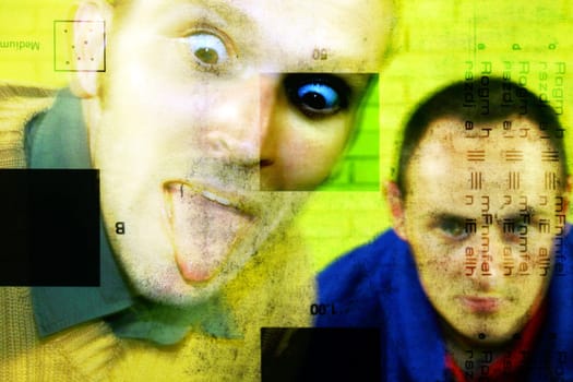 Faces of two young men