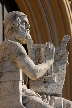 ... the poet and singer from ancient Greece,creator of the "Iliad"" and the ""Odyssey"",in front of the Munich State Library"