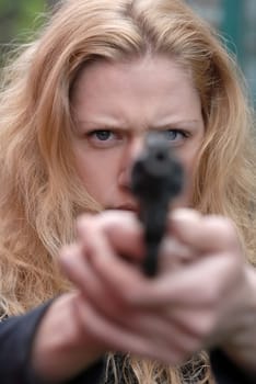 Woman with gun