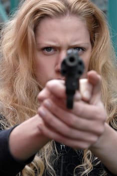 Woman with gun