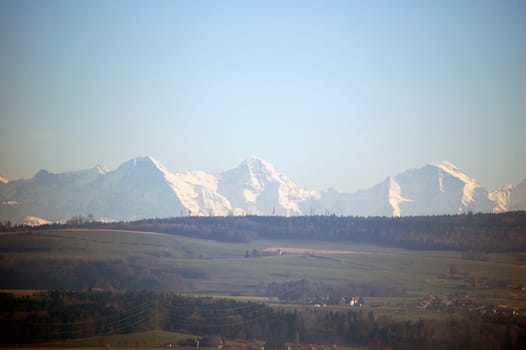 in winter when the visibility is good,you can see the Alps from the Seeland - as the crow flies about 80 km