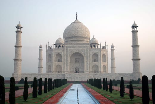 At sunrise. Getting up was worth it. There were almost no tourists on site -)