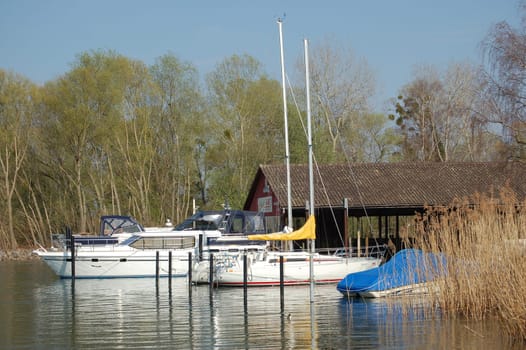 Boat harbor in spring 2